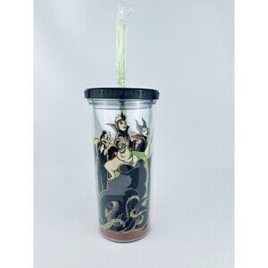 Disney Villains 20 Oz Plastic Drink Bottle Travel Tumbler Straw Tricks No Treats